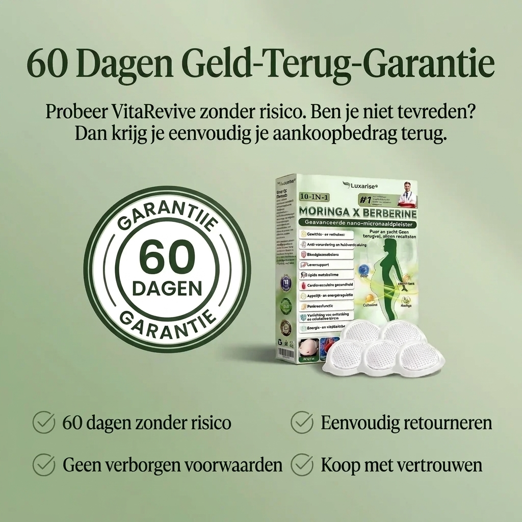 Luxarise® Moringa + Berberine Pleister • Zichtbaar resultaat