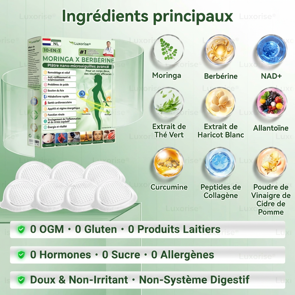 Luxarise® Patch Moringa + Berbérine • Résultats visibles